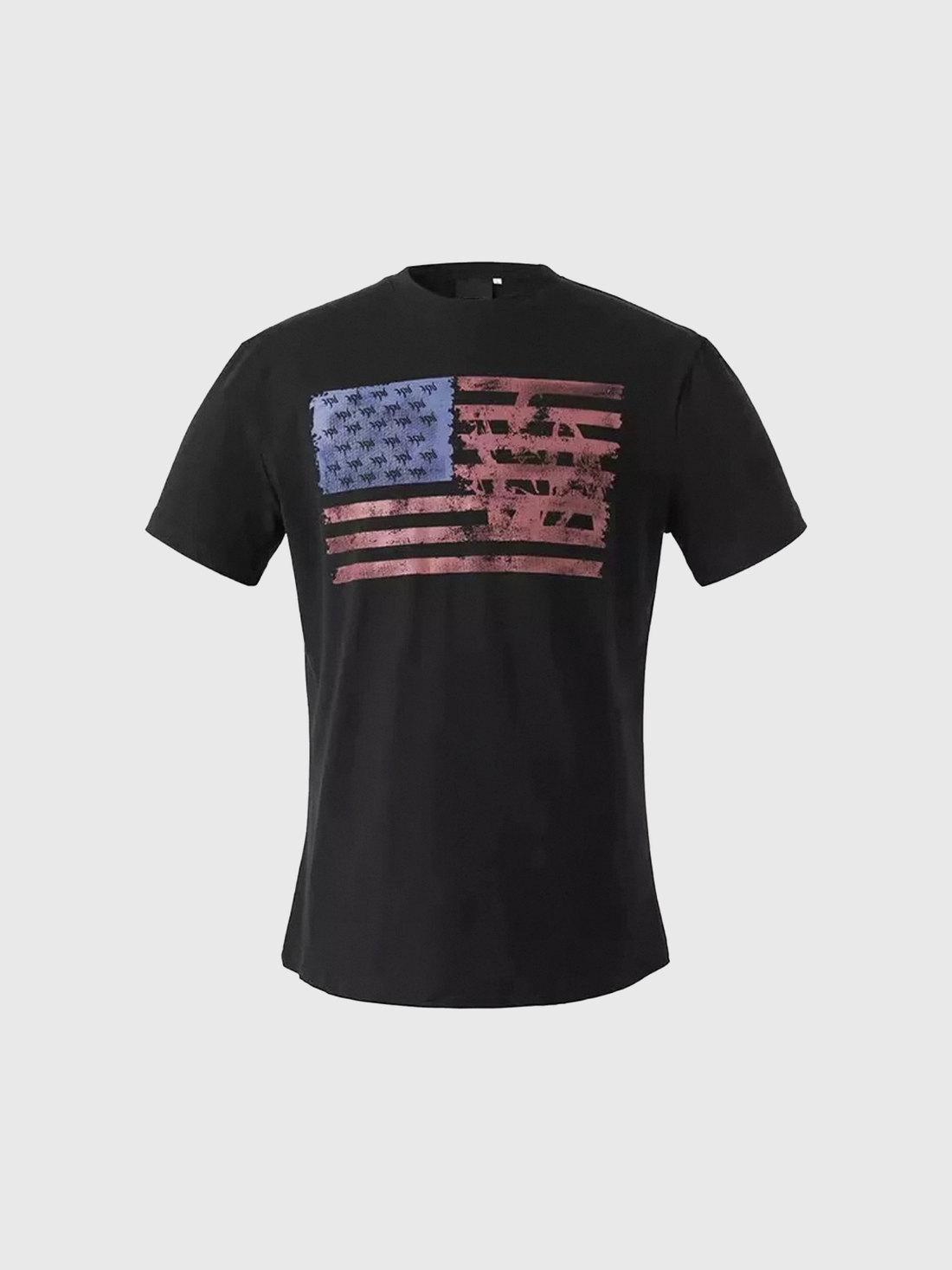 Brick Lane Skimming-fit American Flag Graphic Tee -- Black