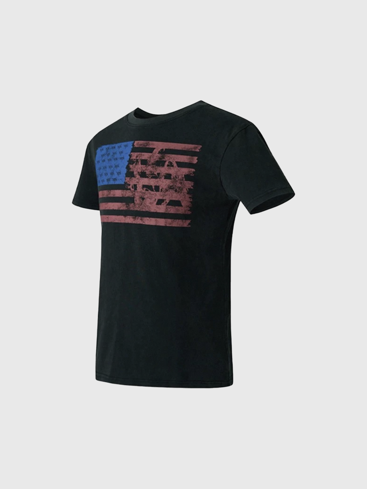 Brick Lane Skimming-fit American Flag Graphic Tee -- Black