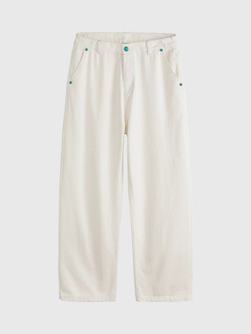 Brick Lane Straight-leg Utility Cargo Pants -- White