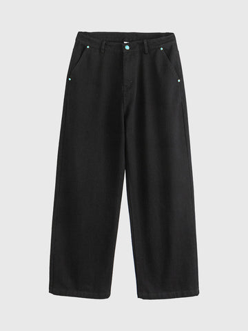 Brick Lane Straight-leg Utility Cargo Pants -- Black