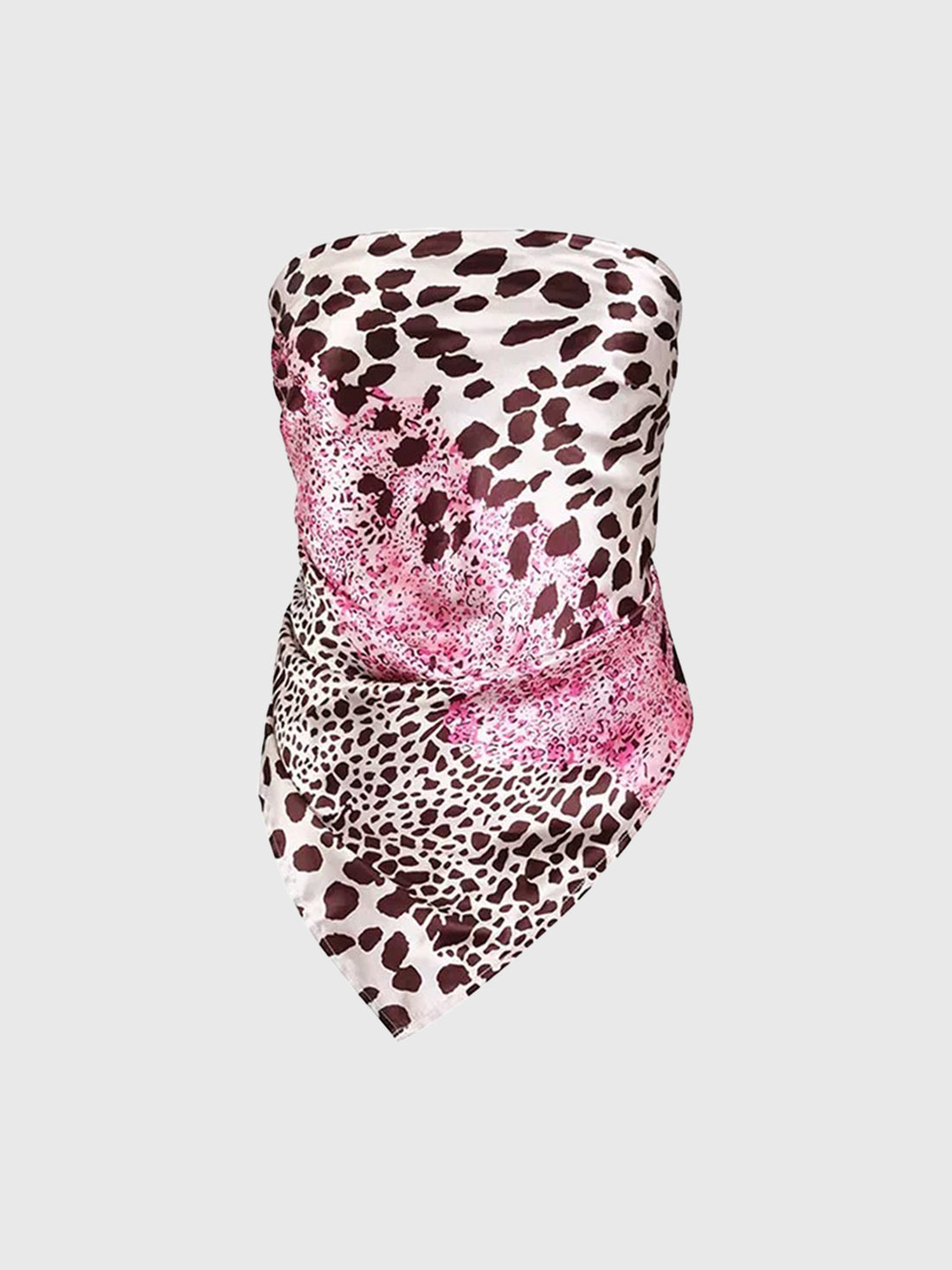 Brick Lane Skimming-fit Leopard Print Tube Top -- Pink
