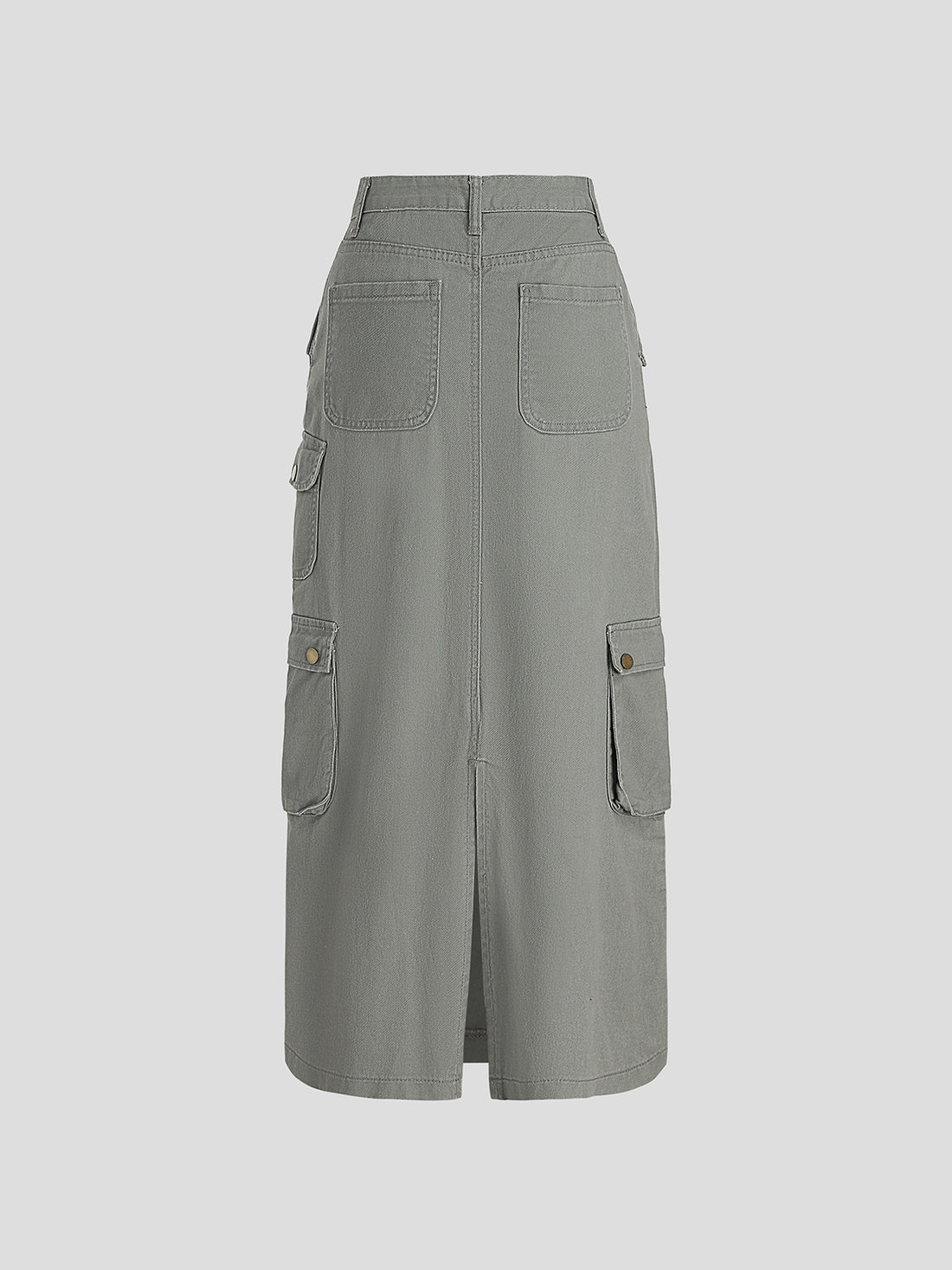 Multi-Pocket Midi Skirt – Olive