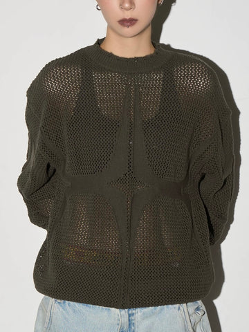American Club Skimming Crewneck Long Sleeve Top - Green