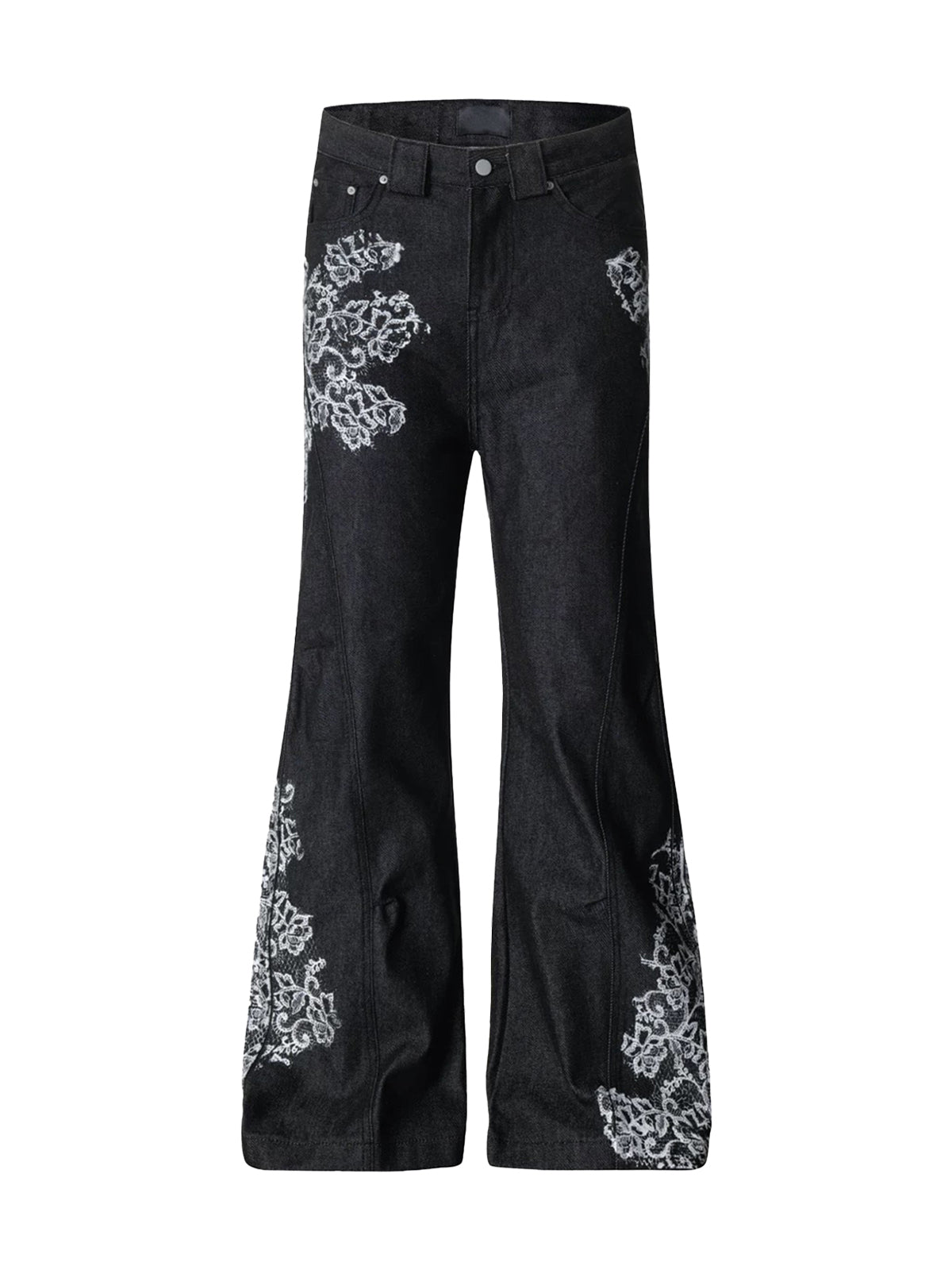 Slow Burn Lace Denim Pants – Washed Navy