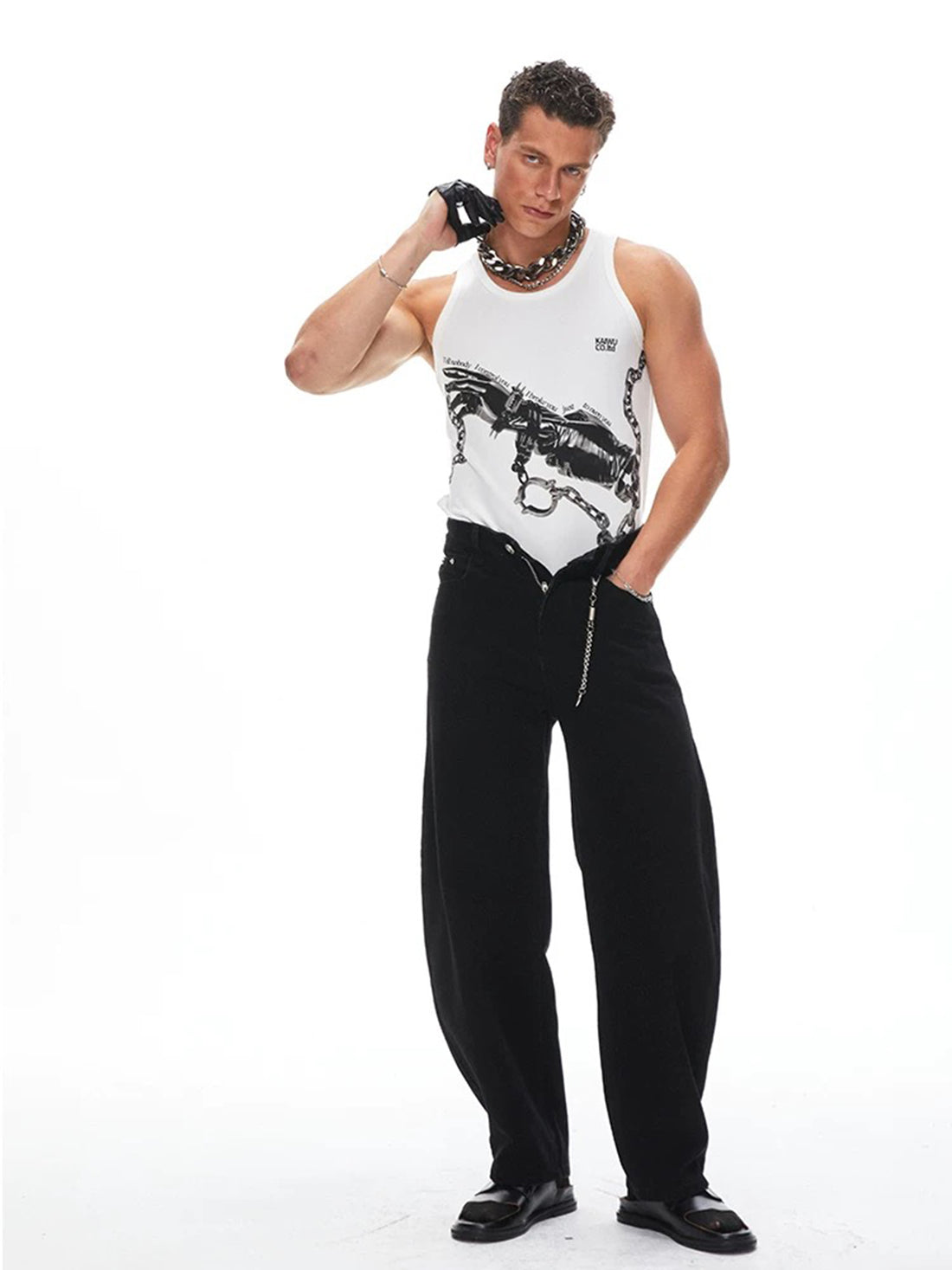 Chosen Side Printed Tank – Chalk White