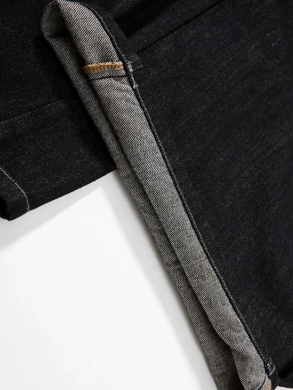 Brick Lane Curved Cut Flag Jeans - Black