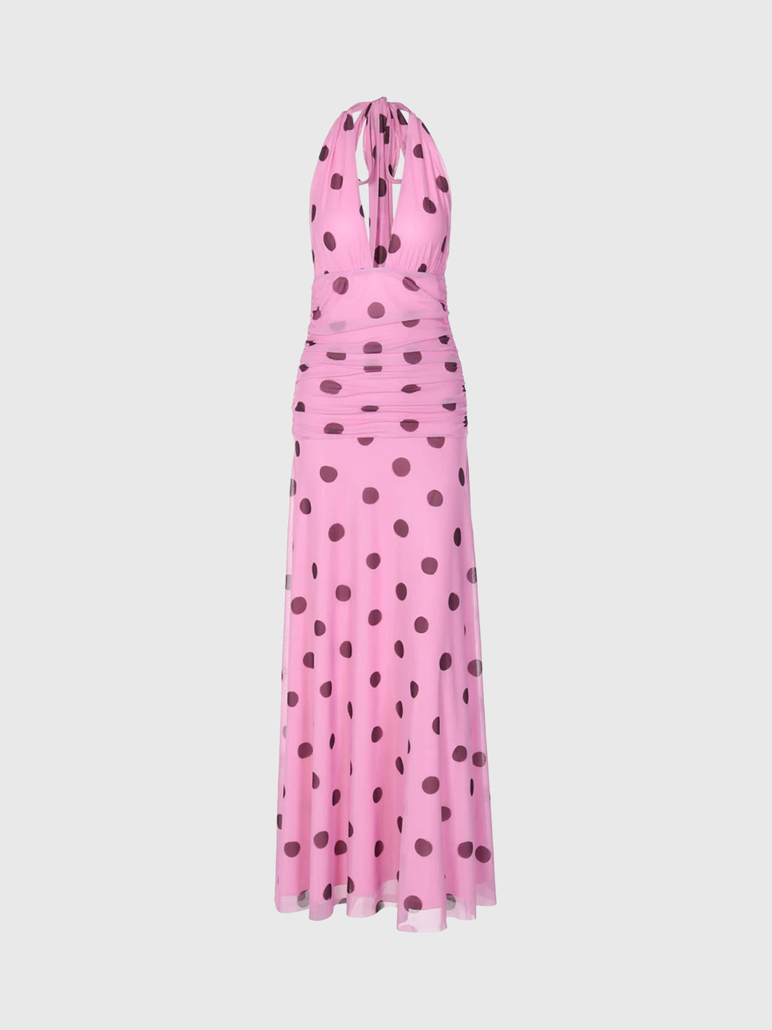 Dolled Office Halter Dot Maxi Dress - Pink
