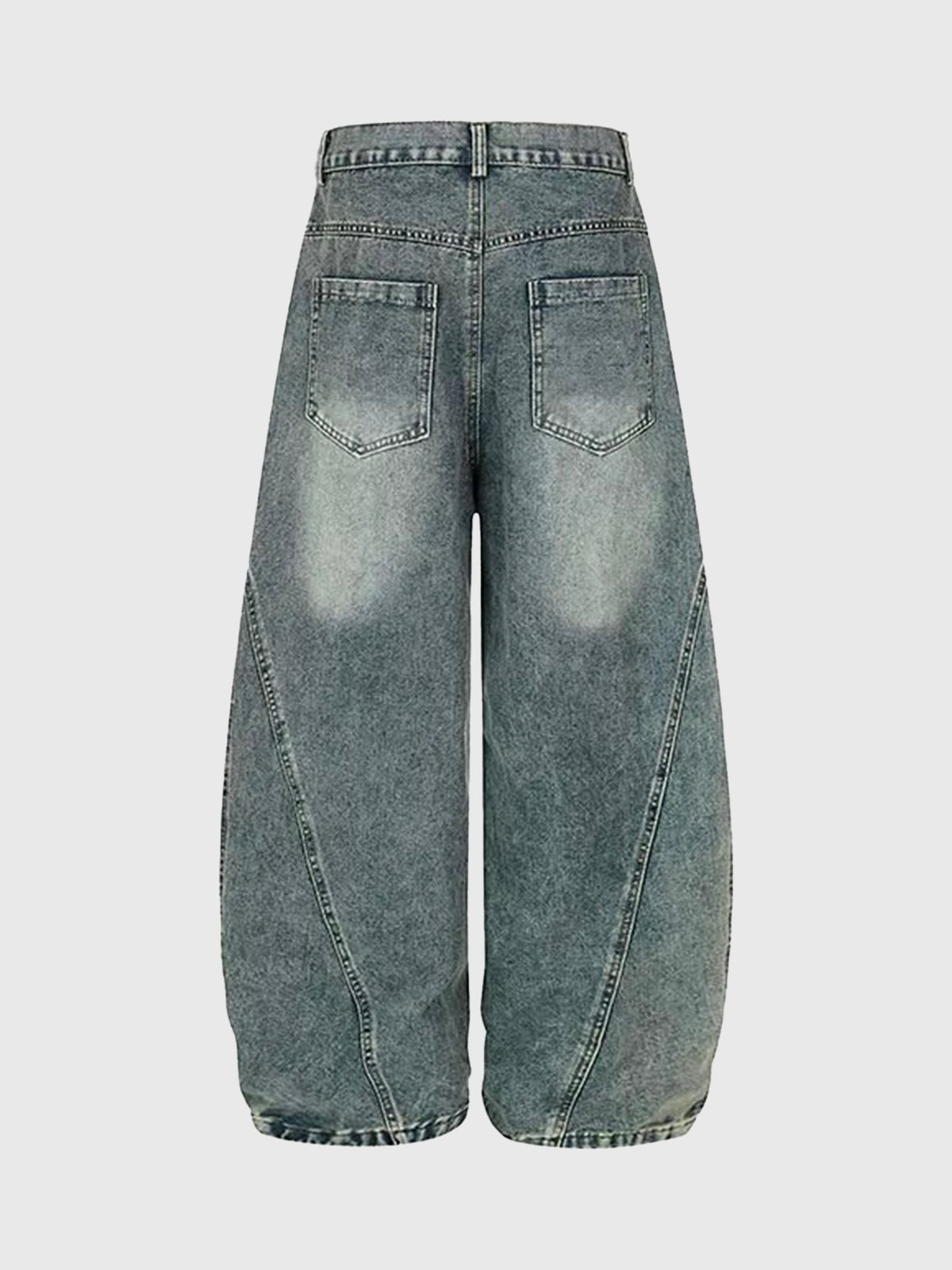 Brick Lane Curved Cut Leopard Jeans - Blue