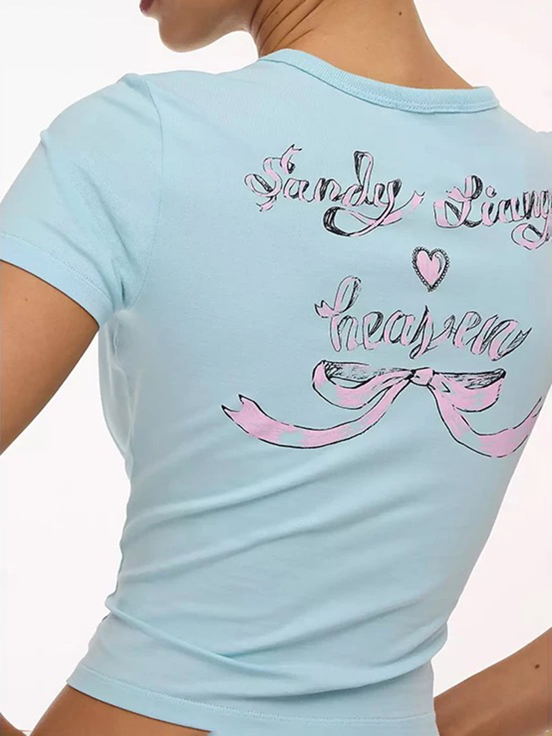 Brick Lane Skimming Bow T-Shirt - Acid Blue
