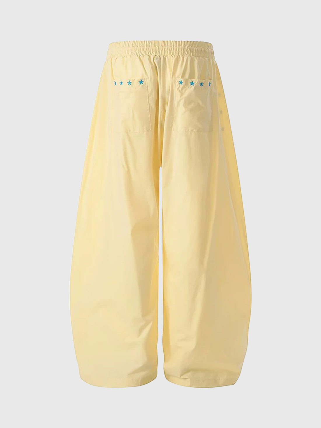 Brick Lane Curved Cut Embroidered Pants - Yellow
