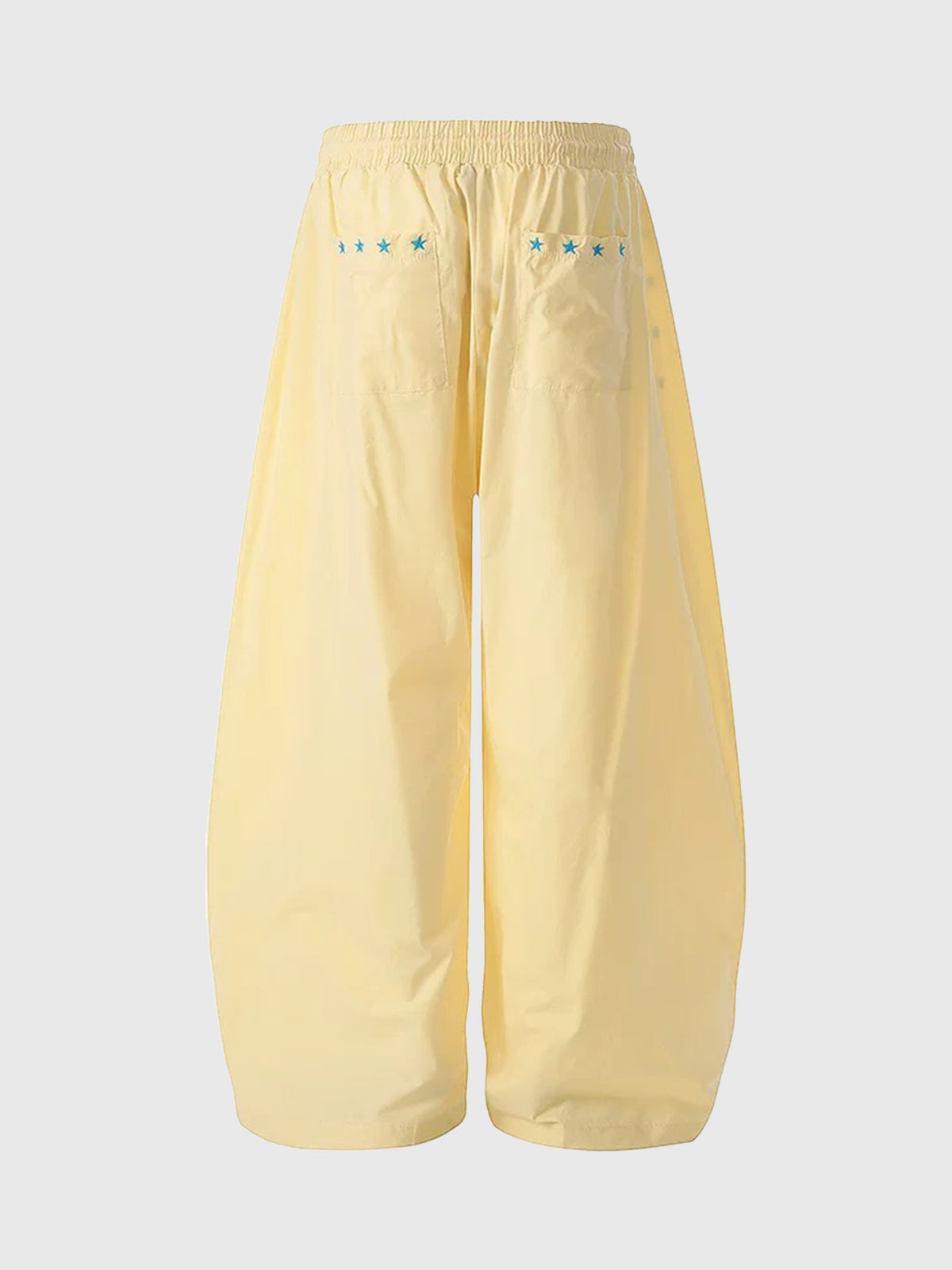 Brick Lane Curved Cut Embroidered Pants - Yellow