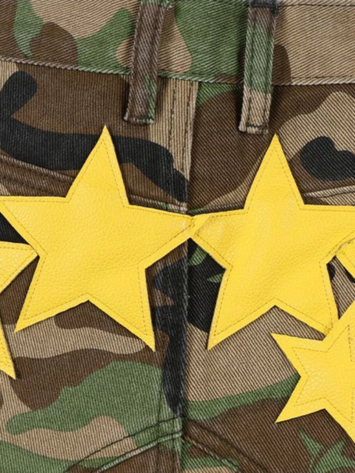 Brick Lane Wide-leg Star Camouflage Pants - Green