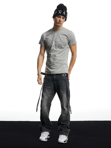 Brick Lane Skimming Graphic T-Shirt - Grey