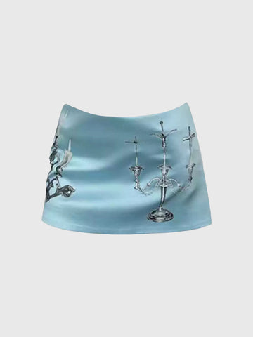 Brick Lane Skimming Mini Skirt - Aqua