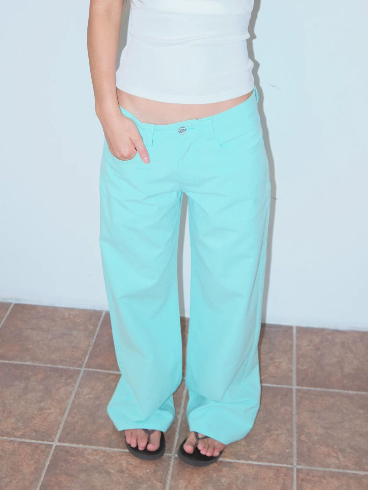 Brick Lane Straight Pants - Aqua