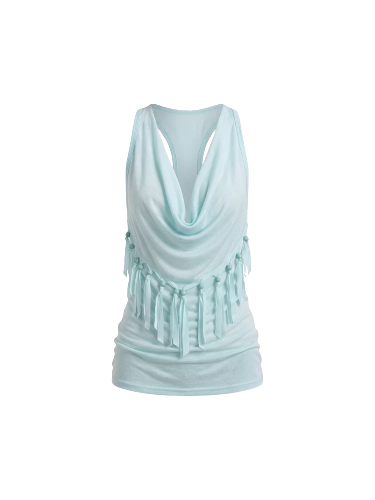 Brick Lane Draped Wool Blend Tank Top - Mint