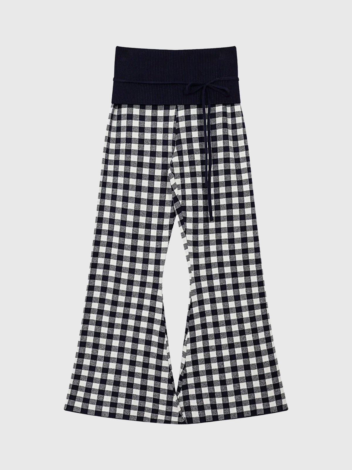 Almost Casual Check Flared Pants – Mono Check