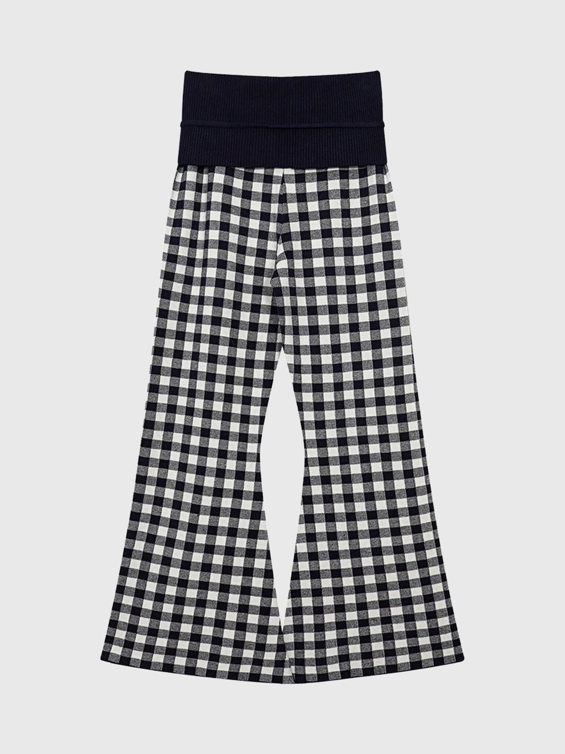 Almost Casual Check Flared Pants – Mono Check