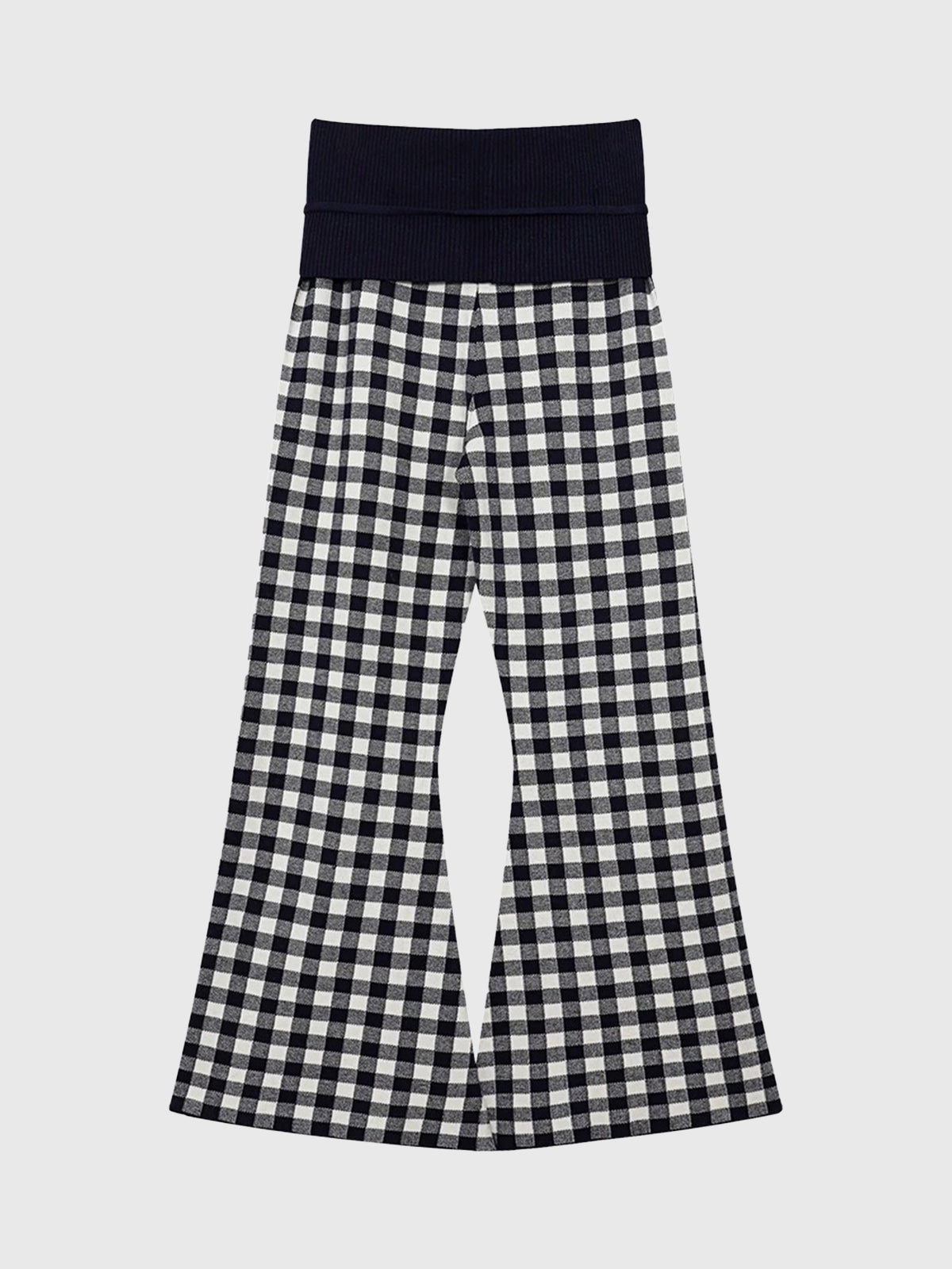 Almost Casual Check Flared Pants – Mono Check