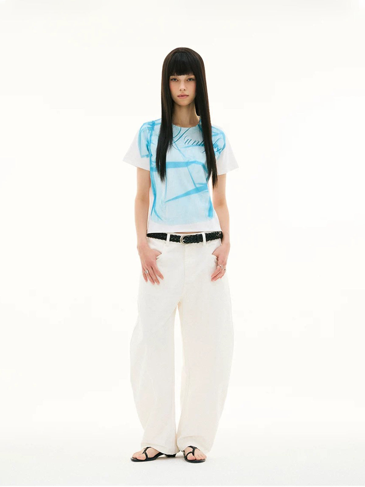 See-Through Alibi Layered Tee – Sky Blue