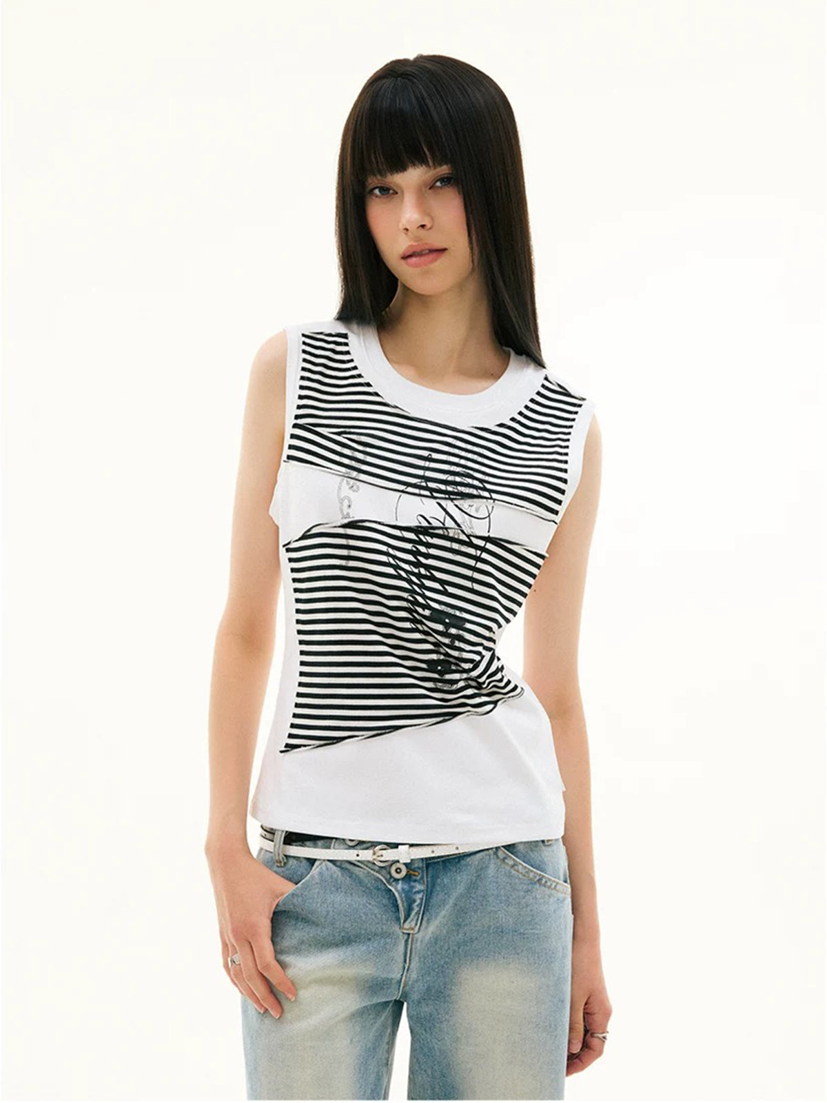 Read Between Lines Tank – Black Stripe