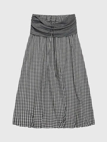 Crowded Steps Skirt – Black Checks