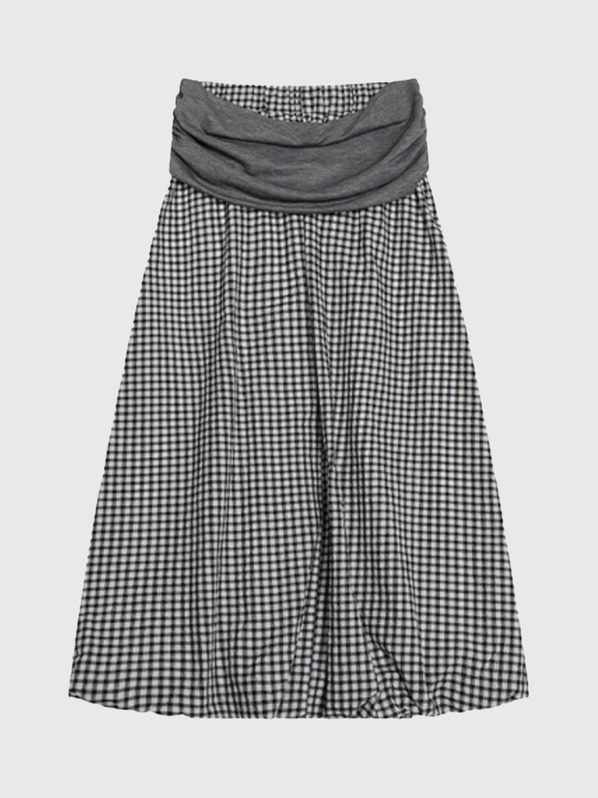Crowded Steps Skirt – Black Checks