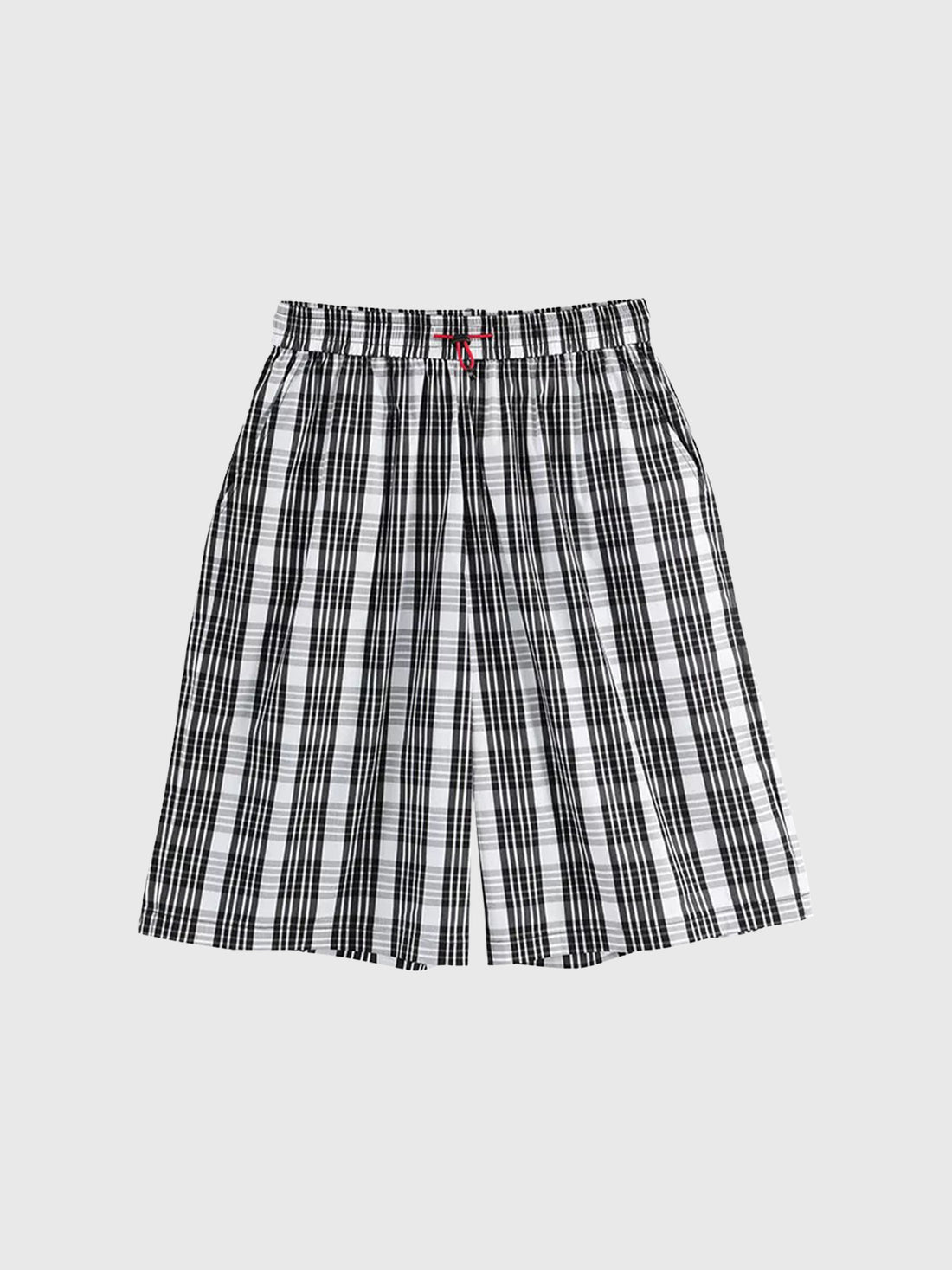 Brick Lane Wide-leg Check Shorts - Black