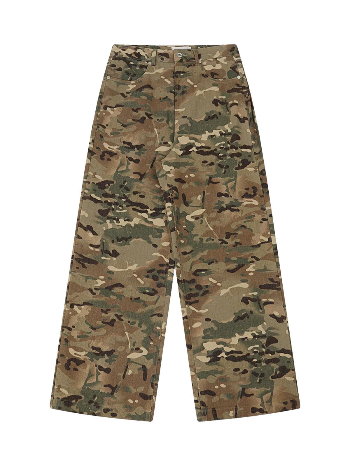 Low Profile Straight Pants – Camo Green