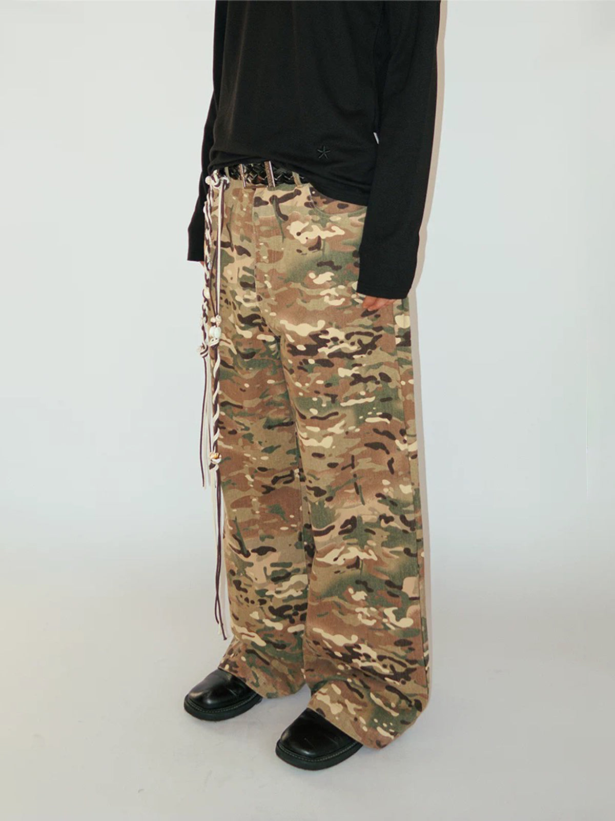 Low Profile Straight Pants – Camo Green
