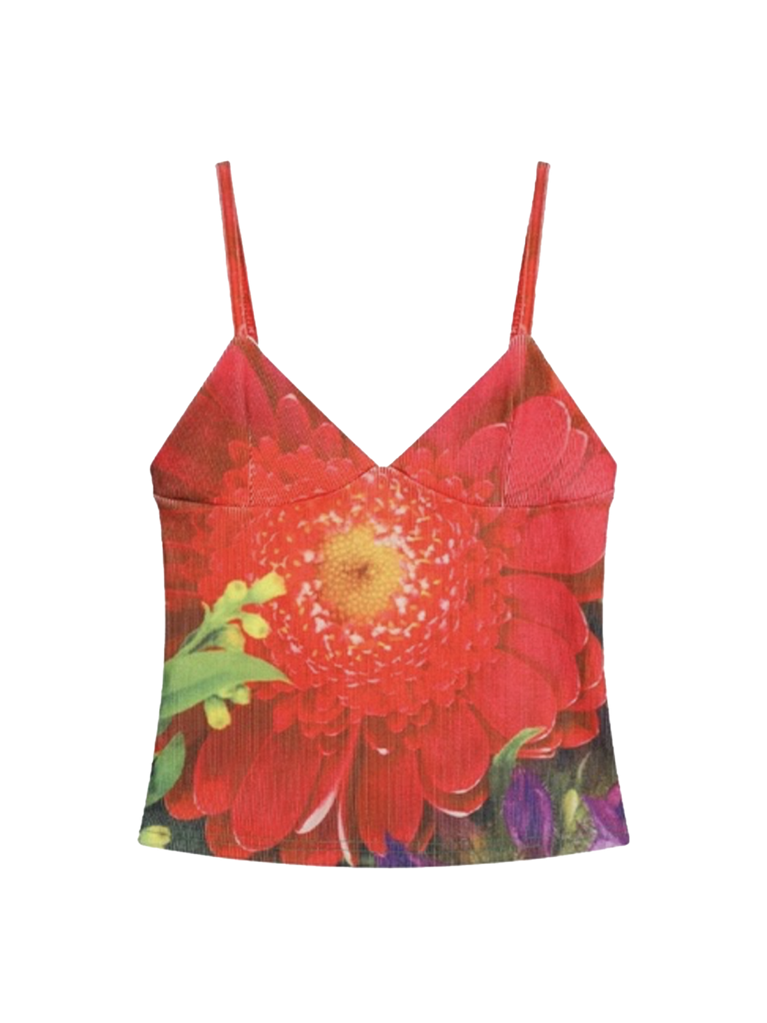 Heat Bloom Mesh Cami – Burning Red