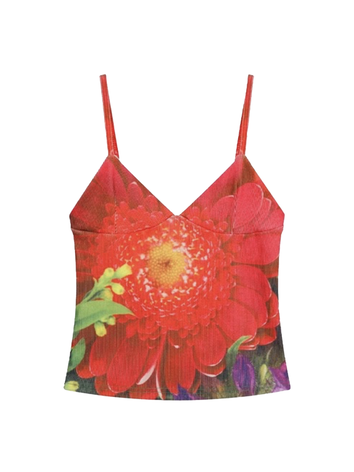 Heat Bloom Mesh Cami – Burning Red