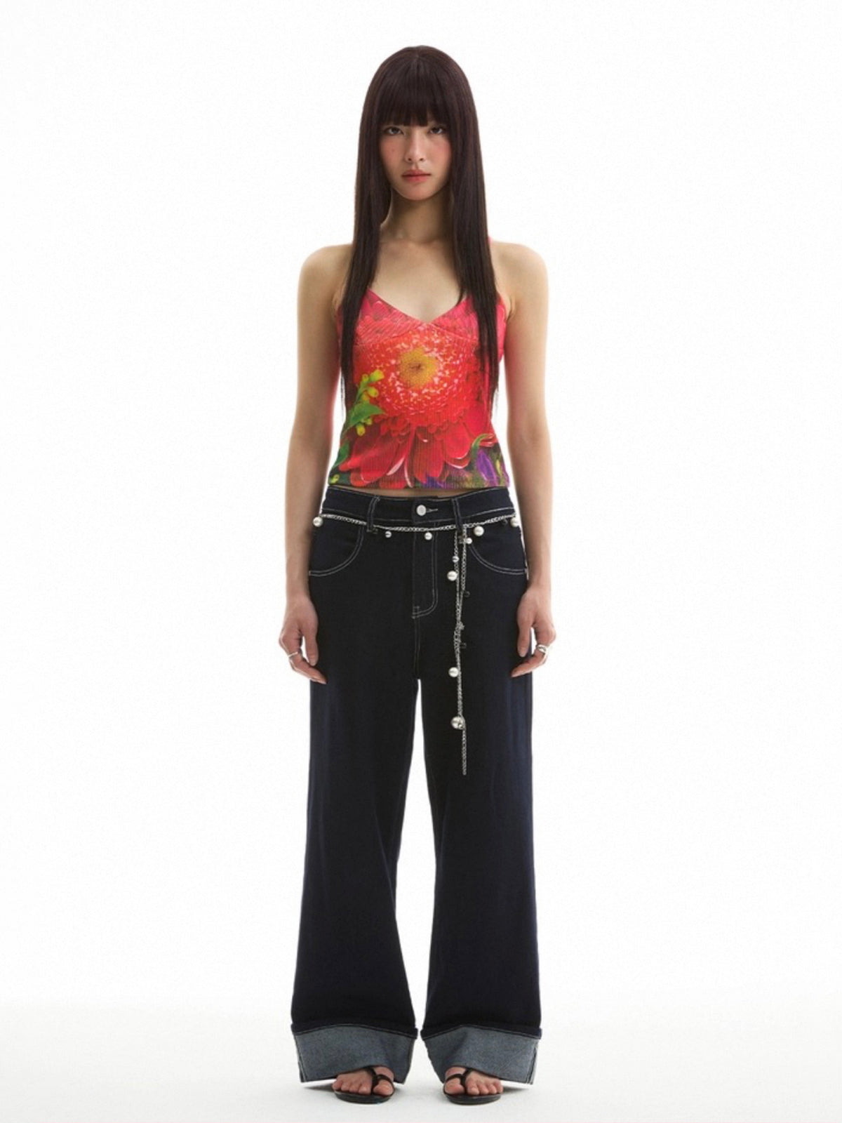 Heat Bloom Mesh Cami – Burning Red