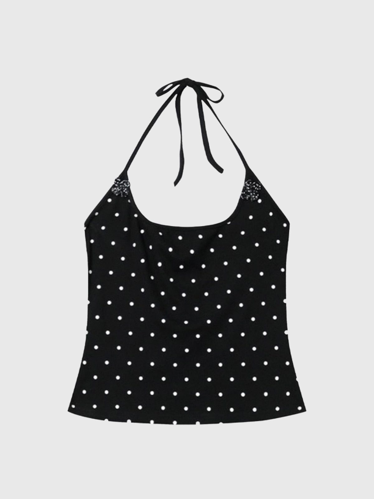Eyes First Dot Halter Cami – Black White
