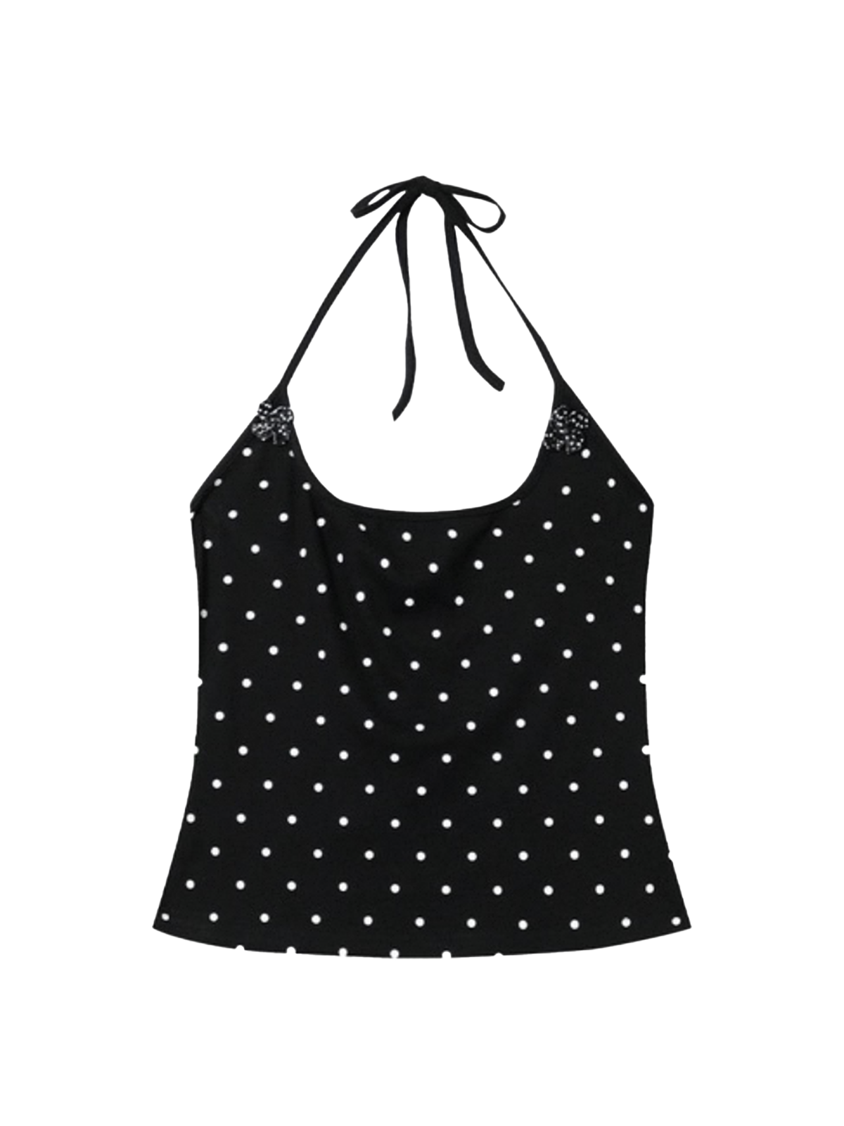 Eyes First Dot Halter Cami – Black White