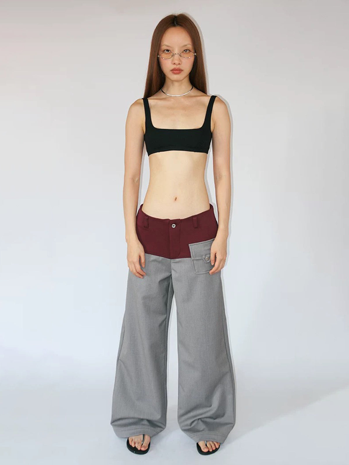 Clock Still Running Wide Suit Pants – Grey Rose