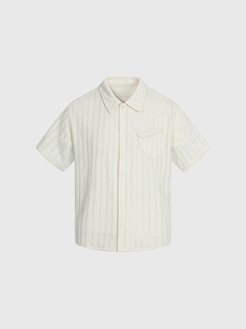 Co-ed Dorm Baggy Sheer Shirt - White