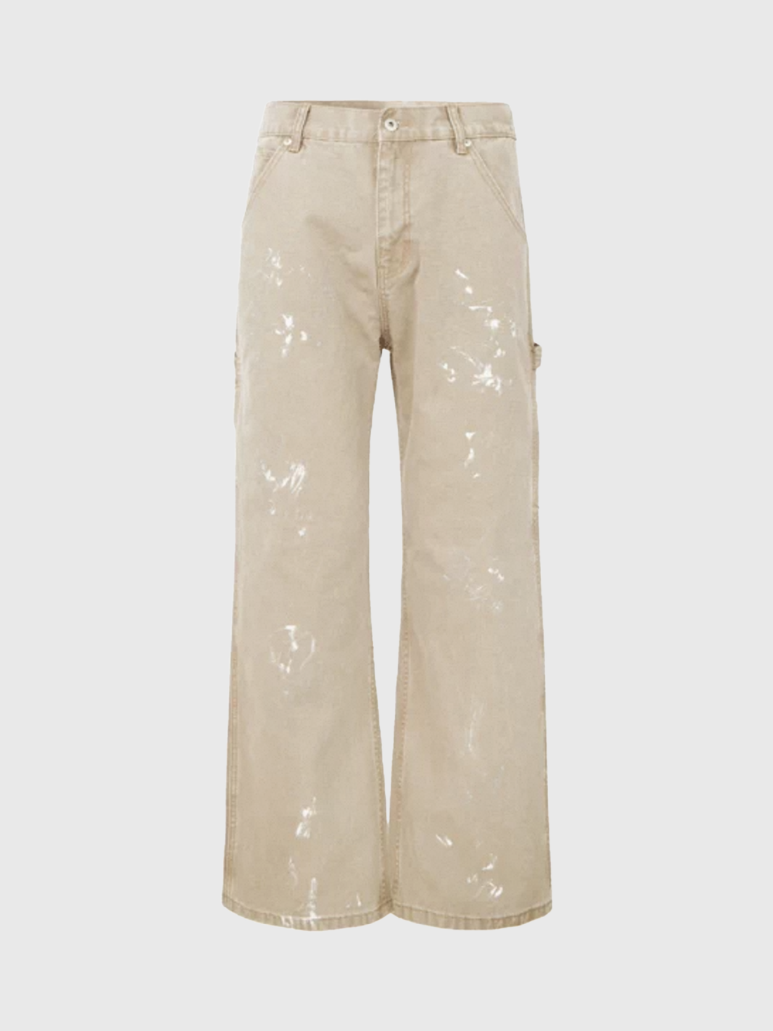 Brick Lane Straight Splash-ink Pants - Khaki