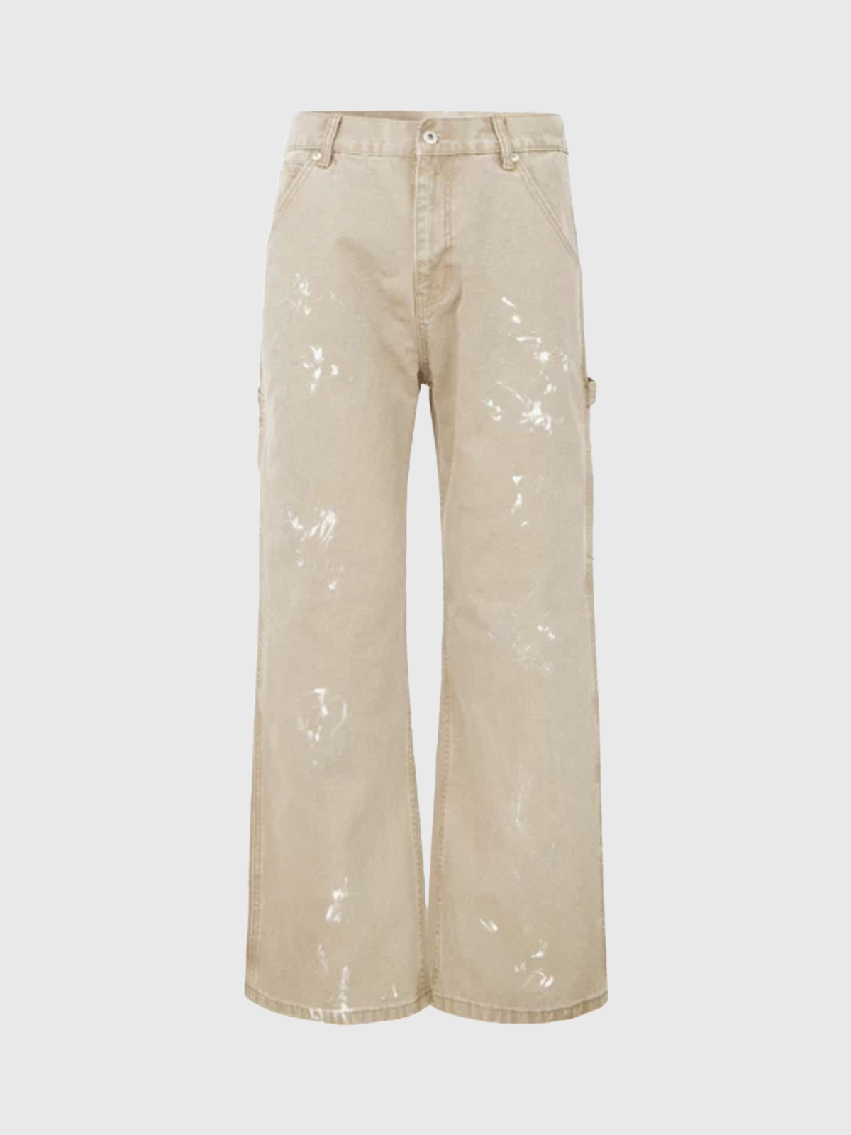 Brick Lane Straight Splash-ink Pants - Khaki