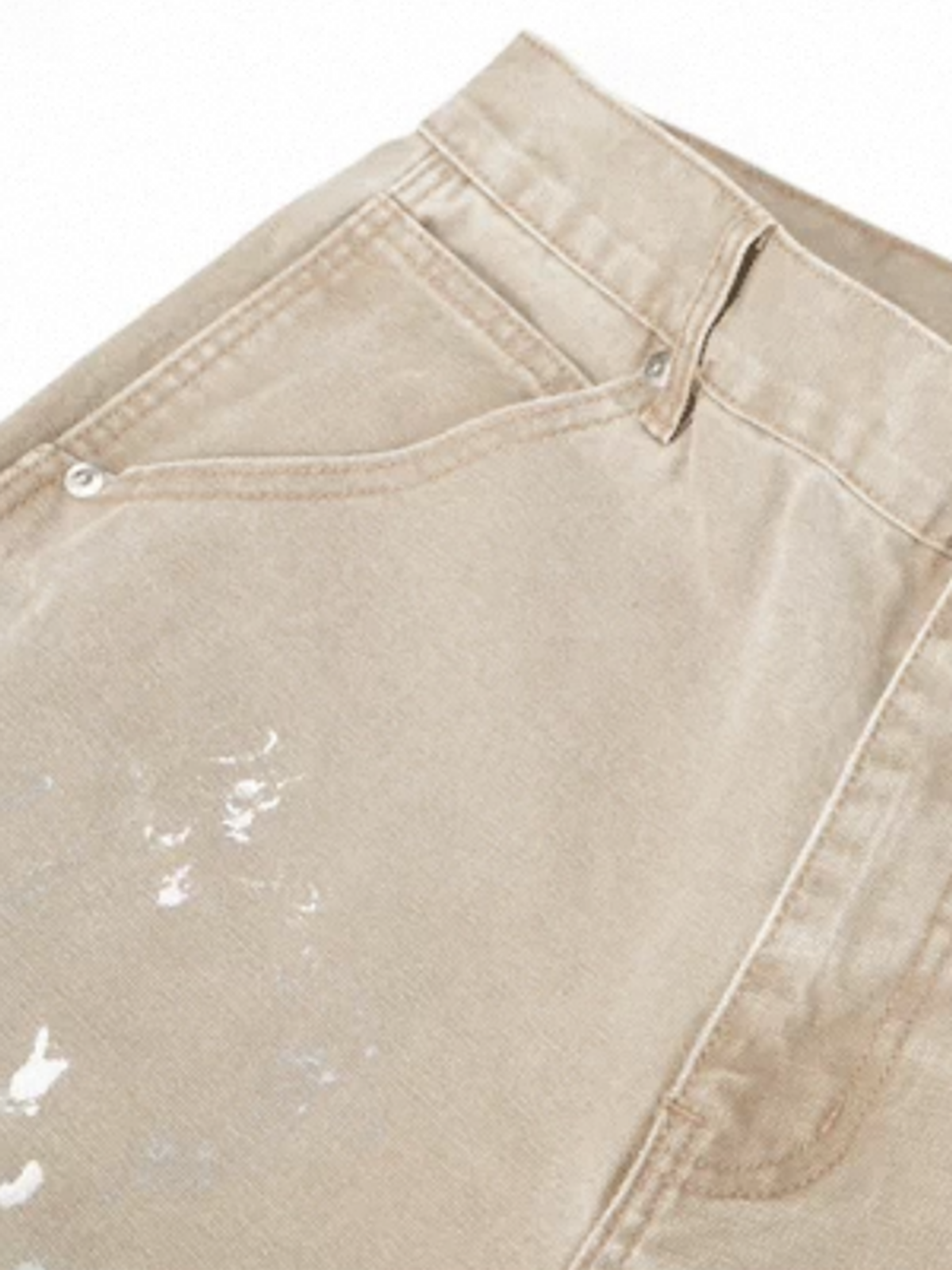 Brick Lane Straight Splash-ink Pants - Khaki