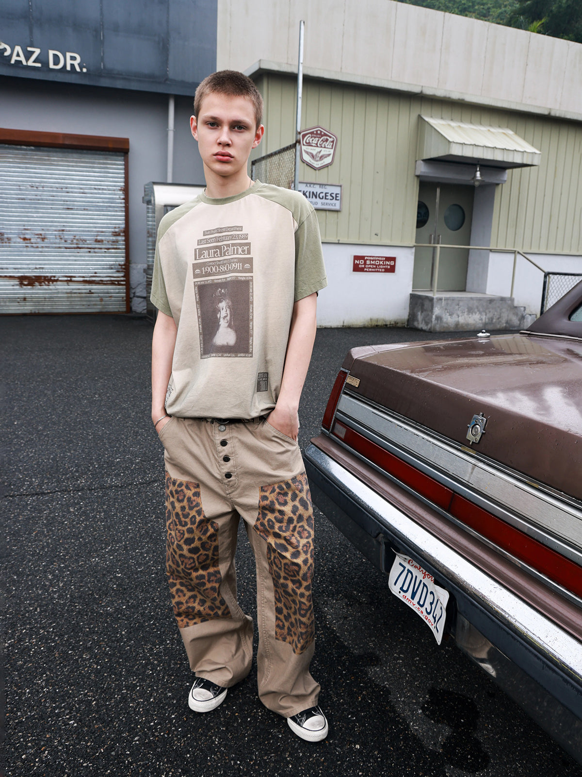 Brick Lane Straight Leopard Pants - Pink