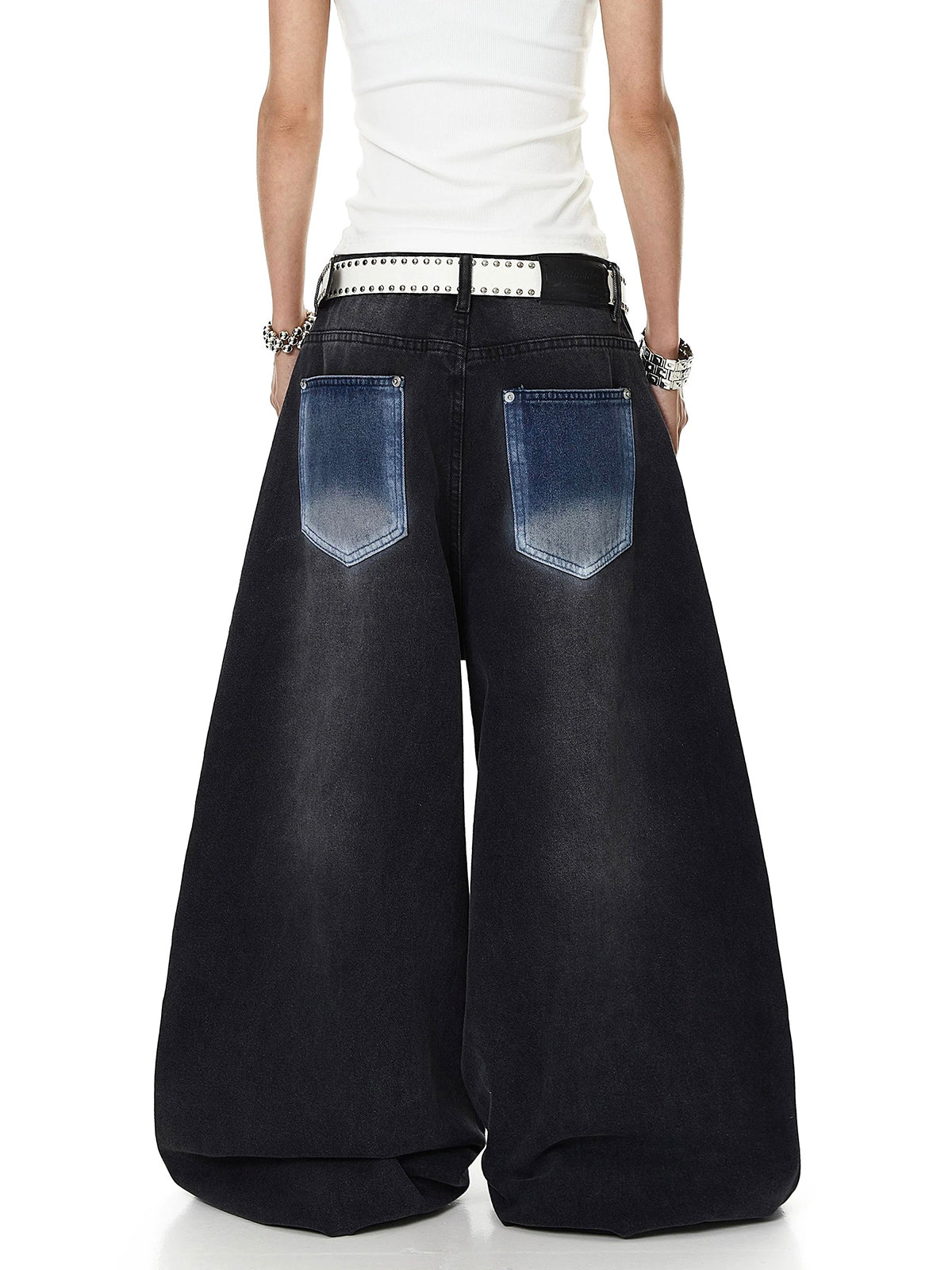 Brick Lane Wide-leg Graphic Pants - Black