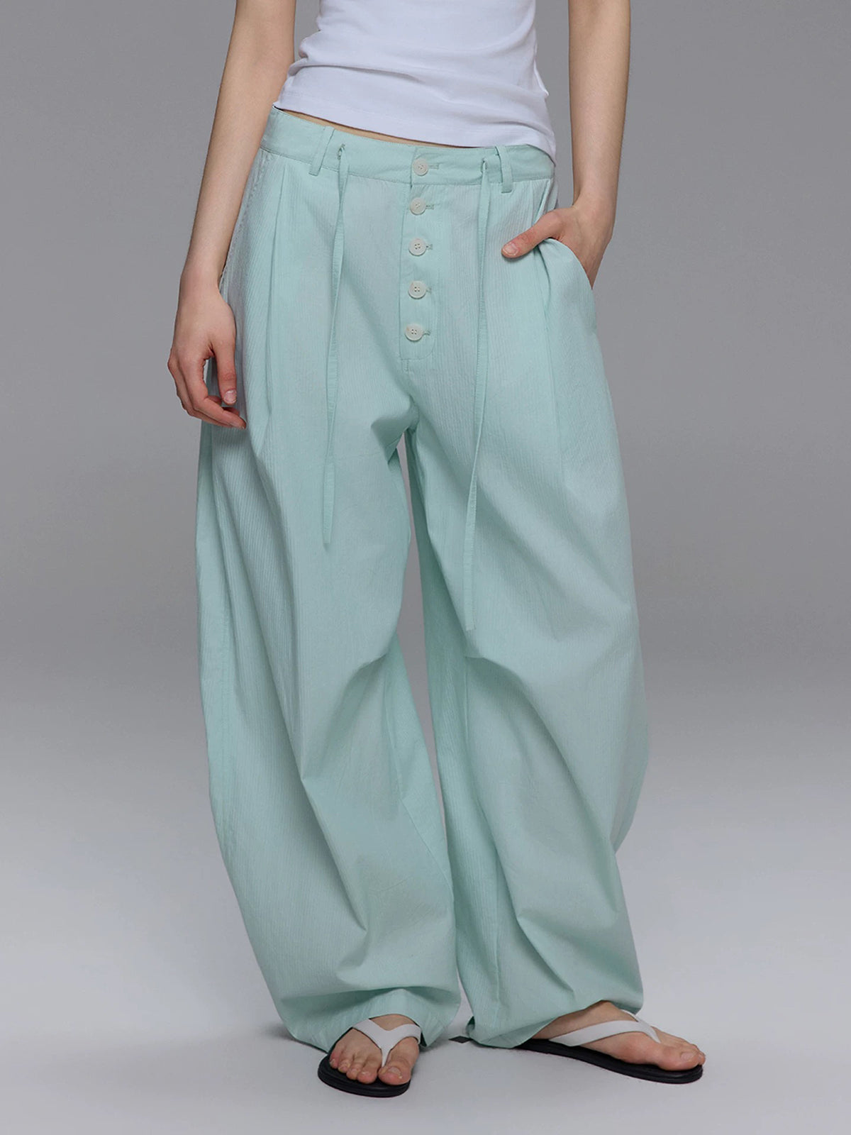 Brick Lane Wide-leg Pants - Mint