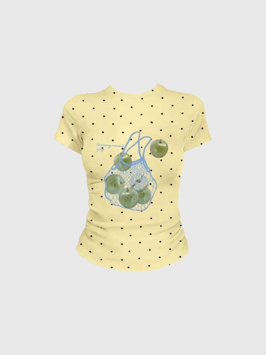 Brick Lane Skimming Dot Apple T-Shirt - Yellow