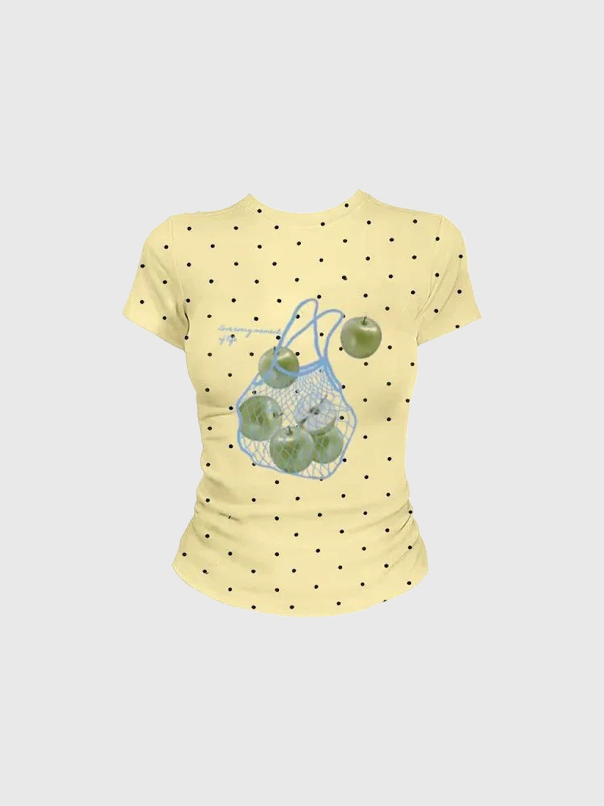 Brick Lane Skimming Dot Apple T-Shirt - Yellow