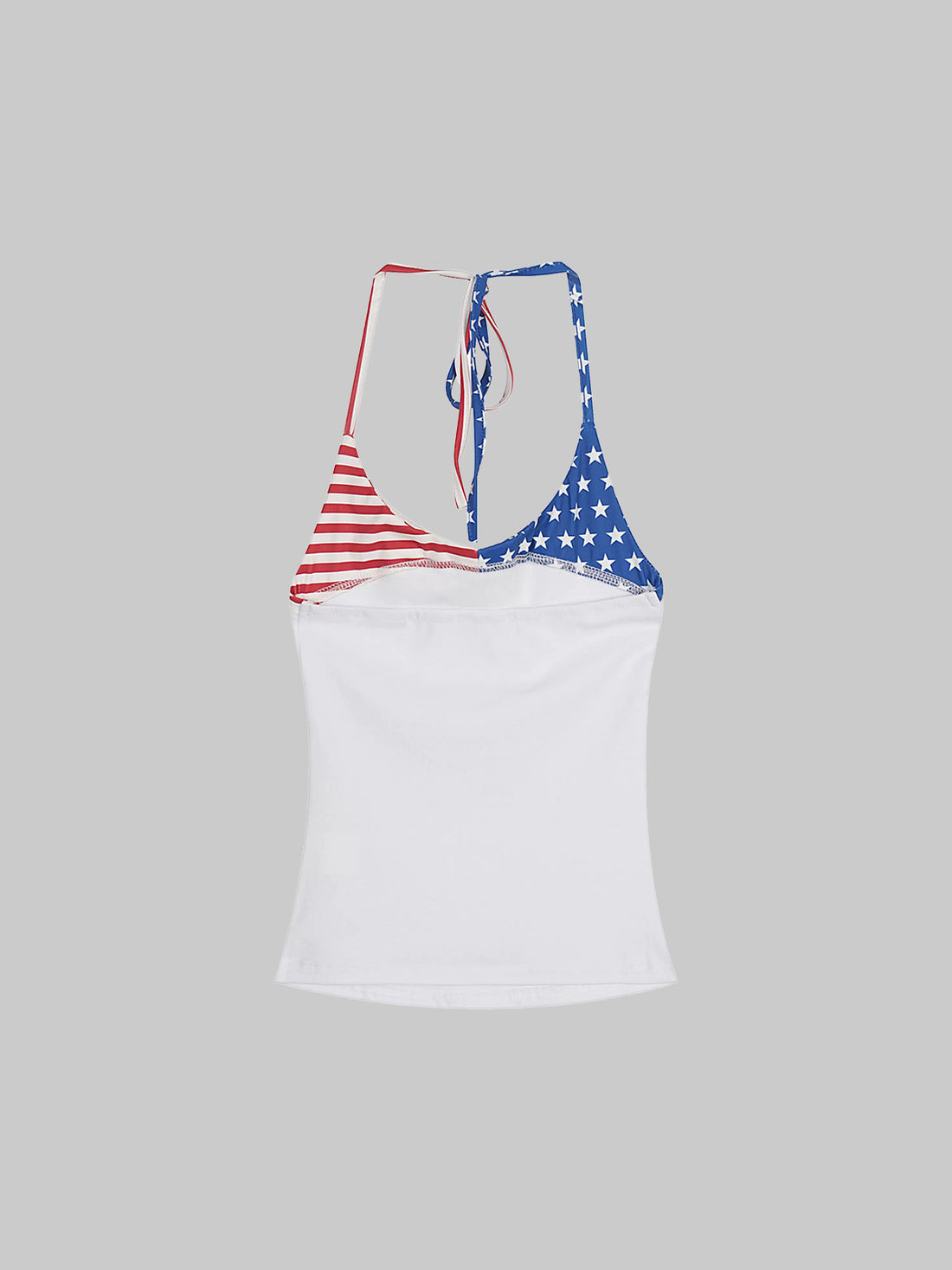 American Club Halter Flag Top - White