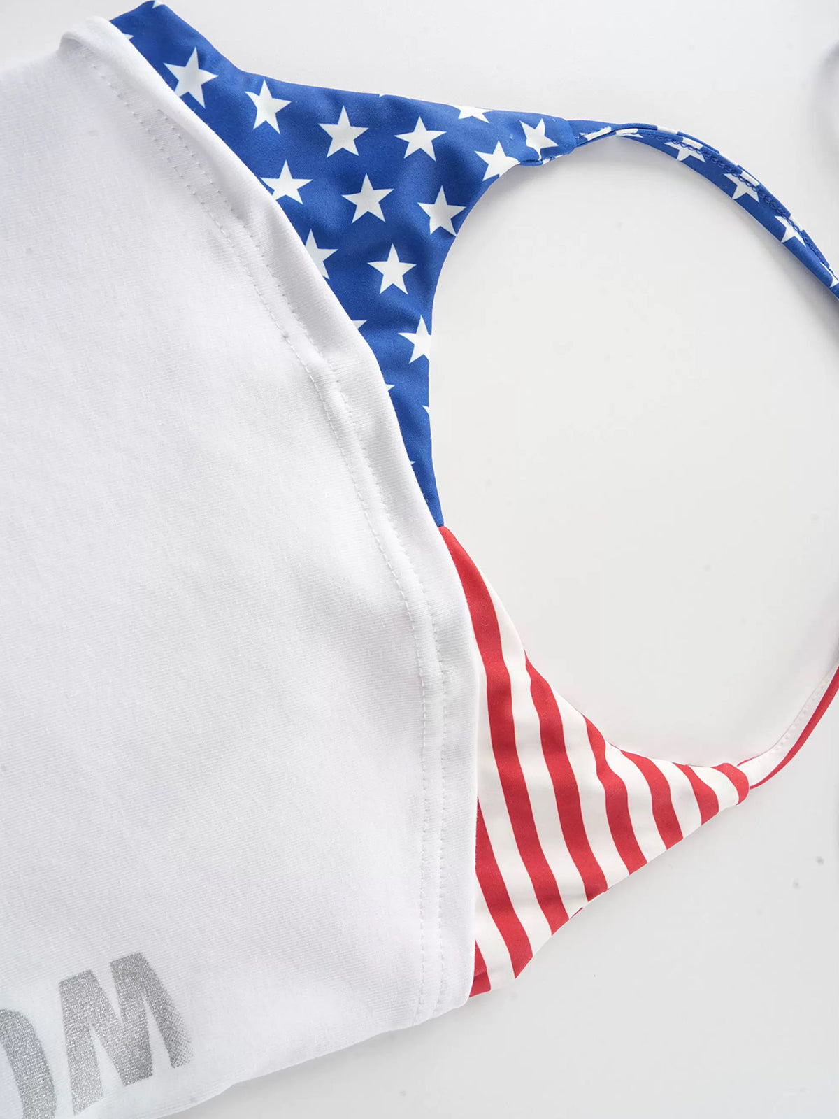 American Club Halter Flag Top - White