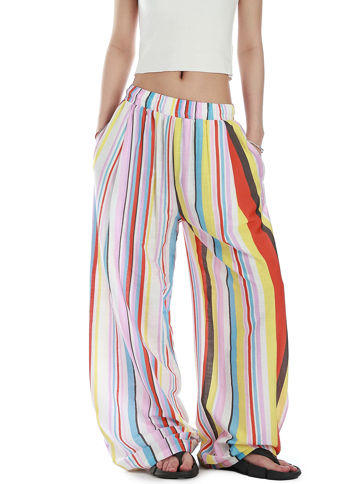 Brick Lane Wide-leg Check Pants - Multi