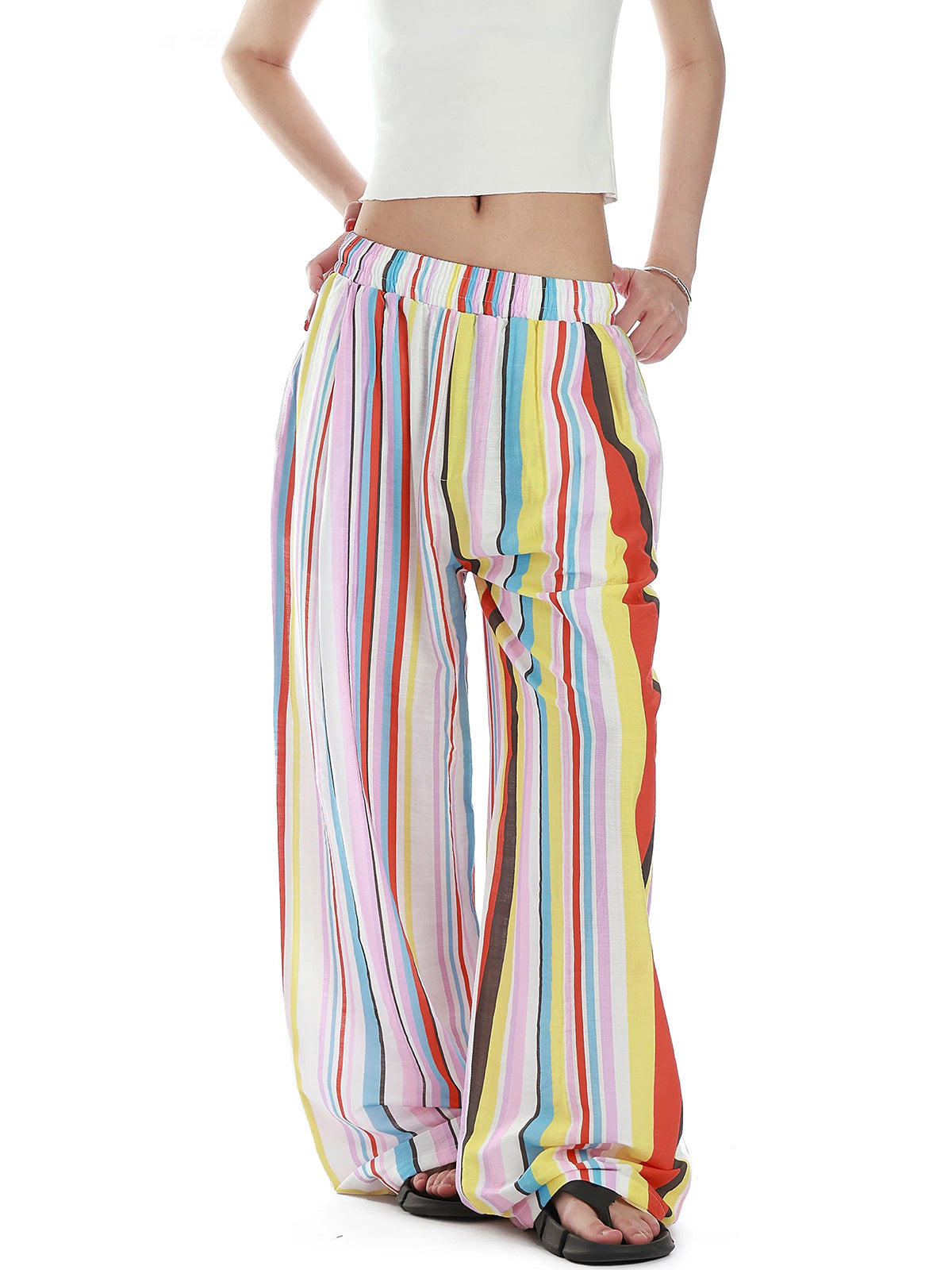Brick Lane Wide-leg Check Pants - Multi