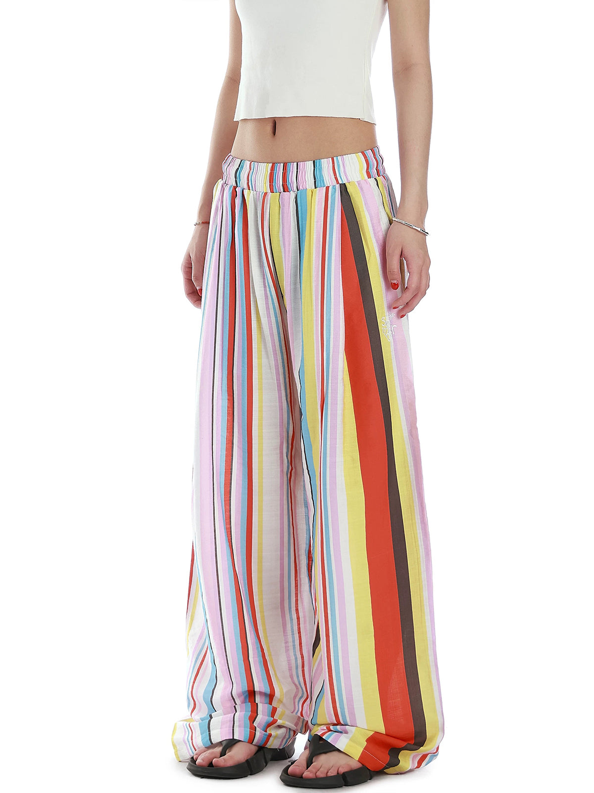 Brick Lane Wide-leg Check Pants - Multi